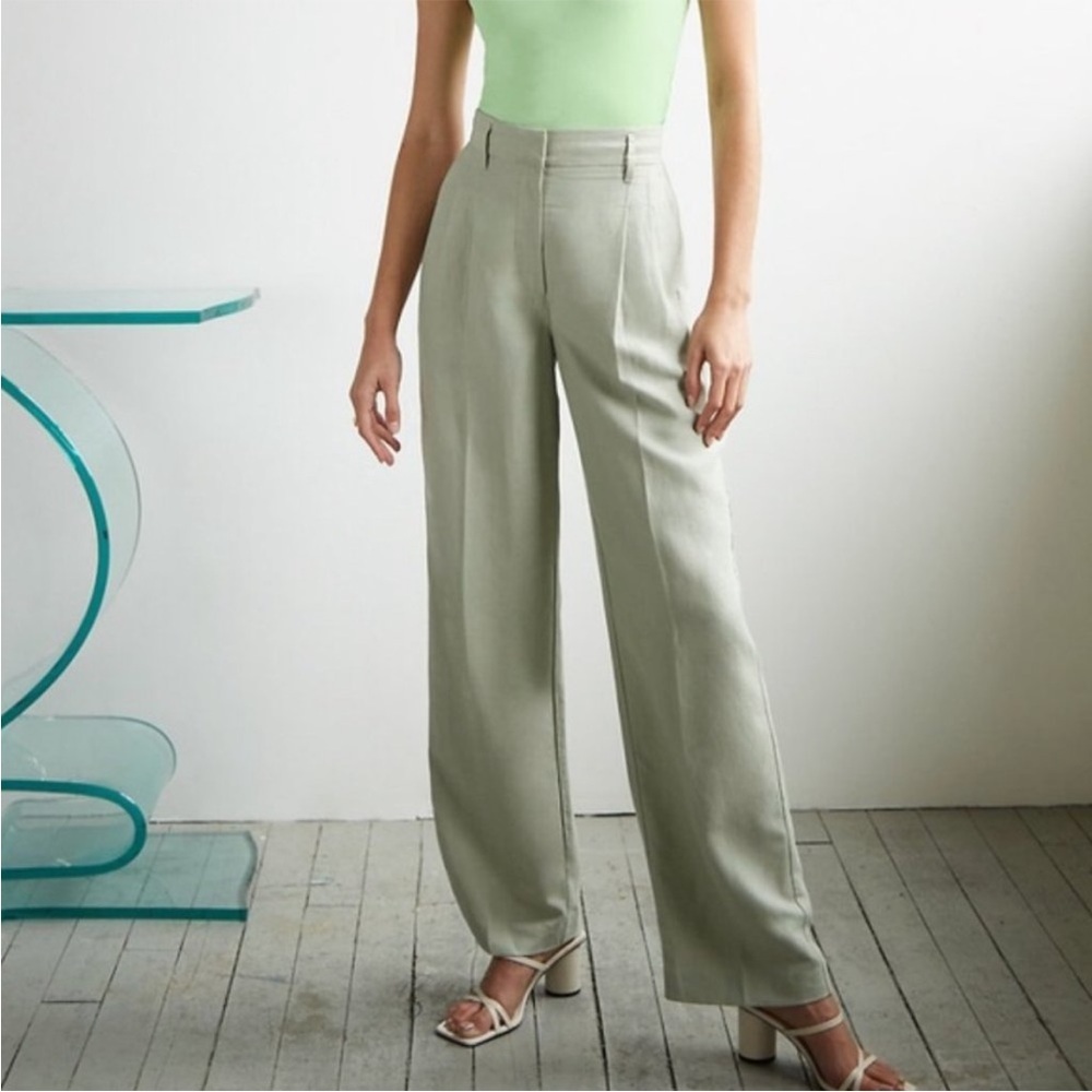 Aritzia Wide Leg Trousers in Light Sage